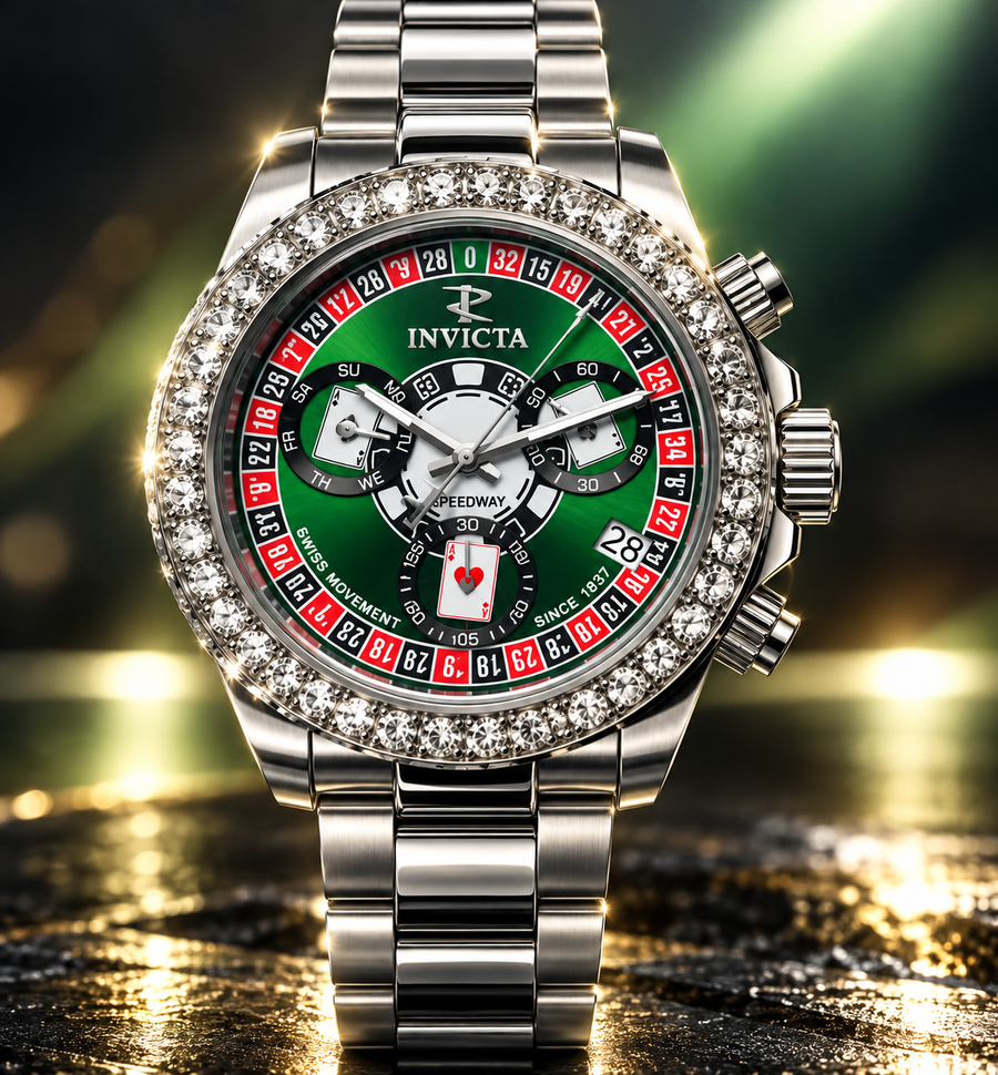 Invicta Elite Speedway Grand Croupier 51107 men's diamond watch, 42mm