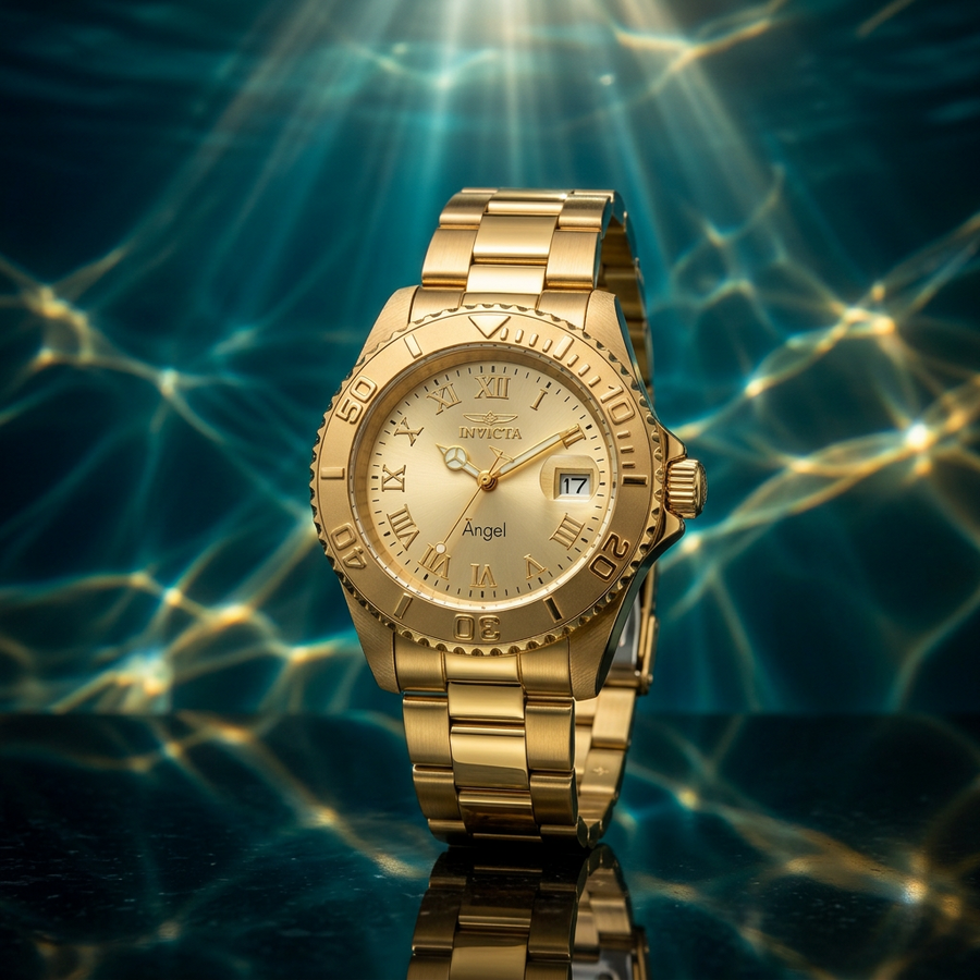 Invicta Angel Auerborne 40mm – Swiss Ronda Gold Diver Quartz #14321