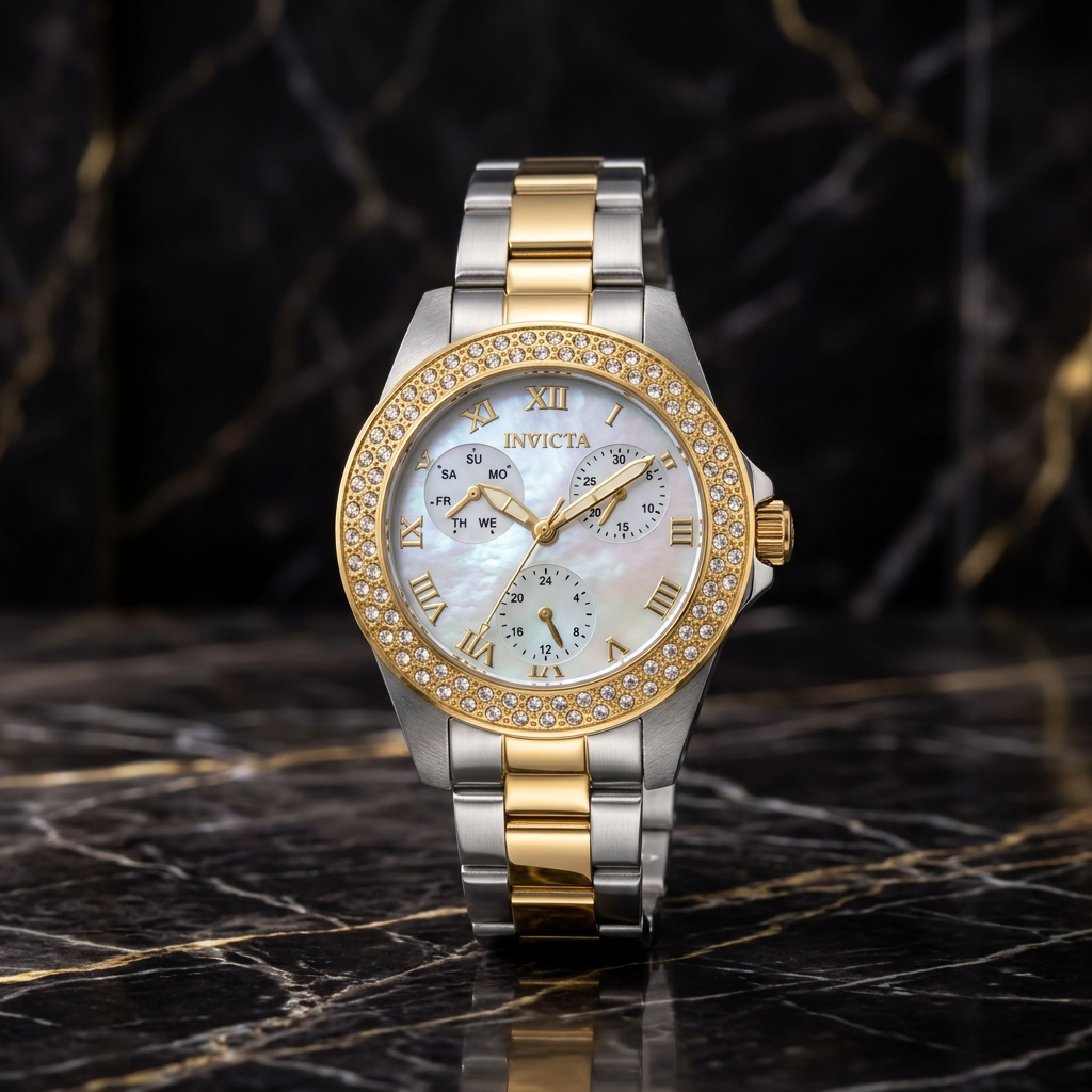 Invicta Angel Nacella 34mm – Mother of Pearl Two-Tone Quartz