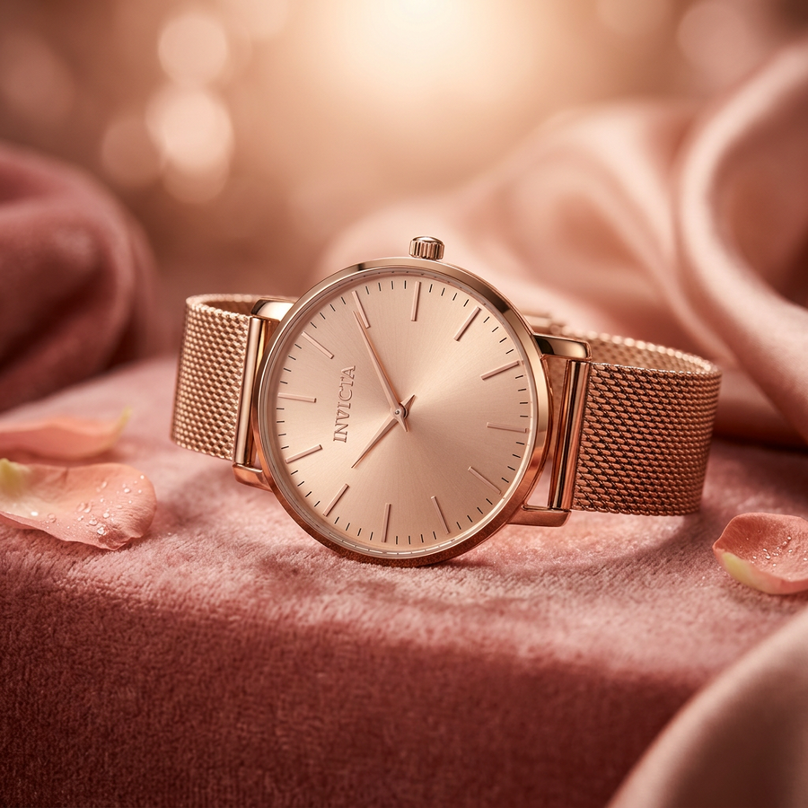 Invicta Angel Starlight 38mm – Rose Gold Minimalist Flame Fusion Quartz #31072