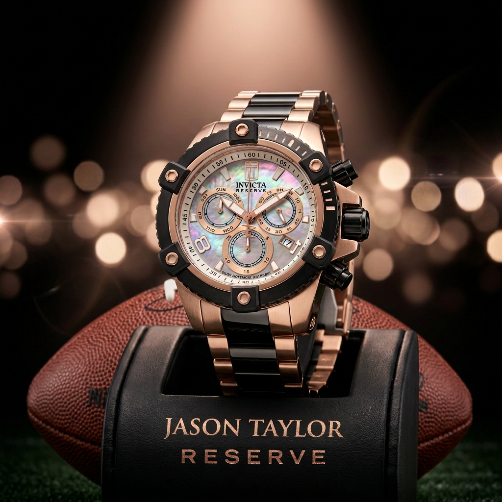 Invicta Jason Taylor Imperix Chronograph Men's Watch #51282 – 50mm MOP Dial Swiss Ronda Black Rose Gold