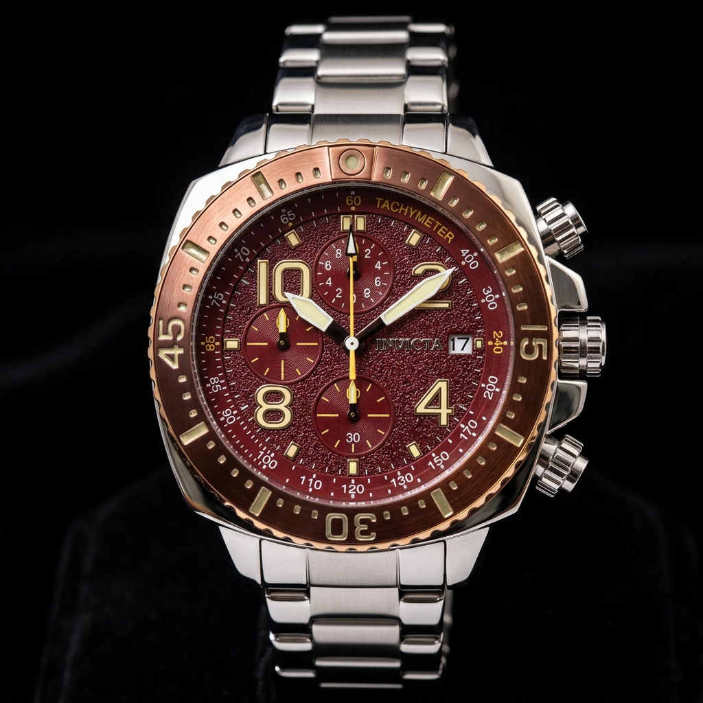 Invicta Men's Chronograph Watch Model #69571 – Burgundy Dial