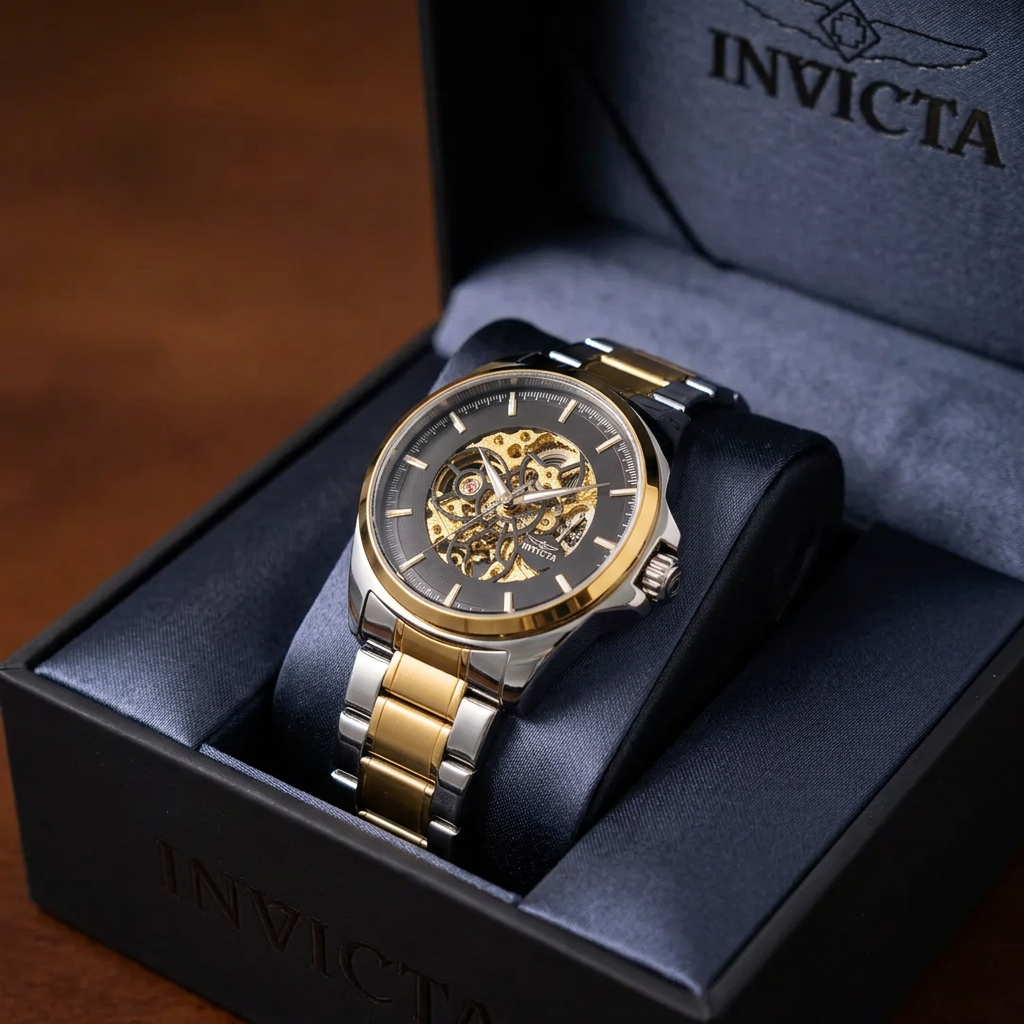 Invicta Objet d'Art Men's Automatic Skeleton Watch #69995 – 44mm Two-Tone