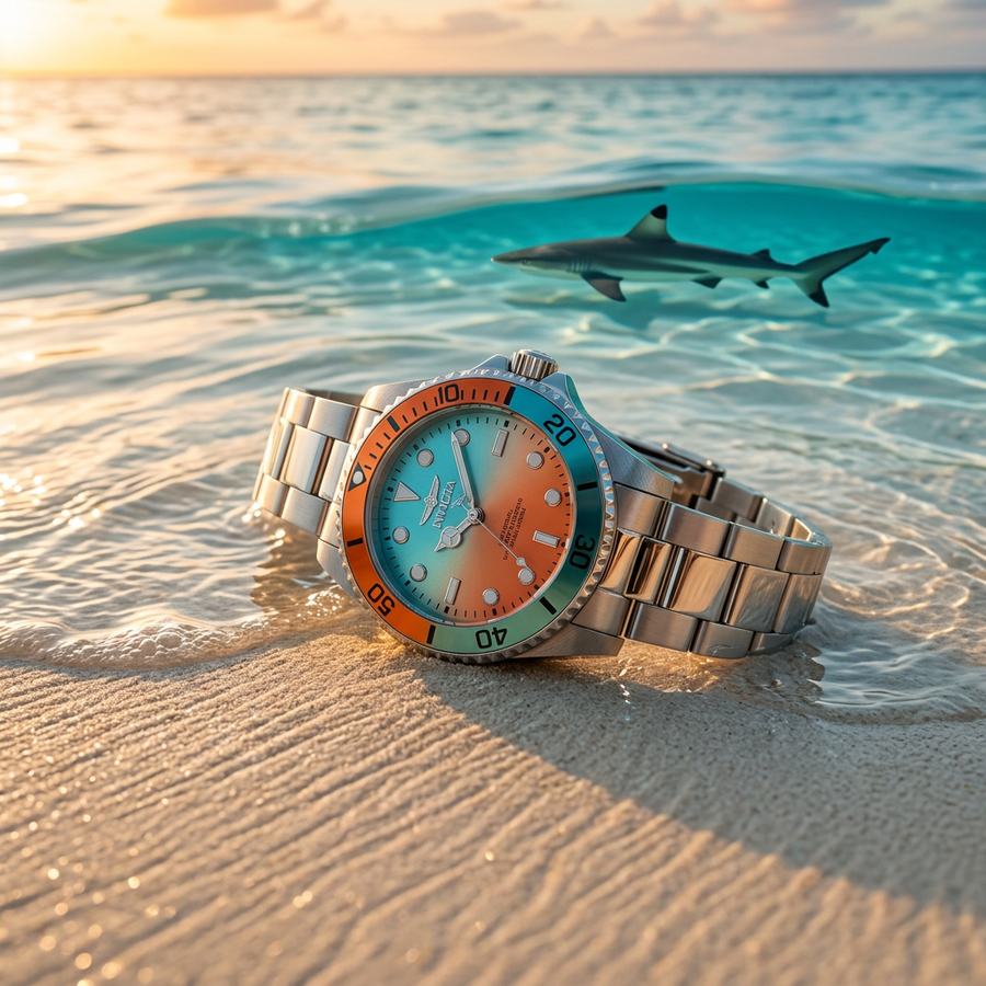 Invicta Pro Diver Women's 34mm – Sunset Teal & Orange Dial