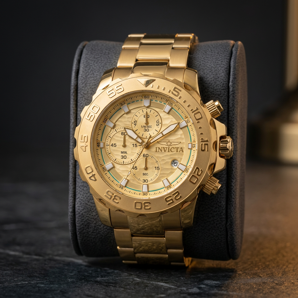 Invicta Pro Diver Planiplex 50248 Men's Gold-Tone Chronograph Watch – 54mm