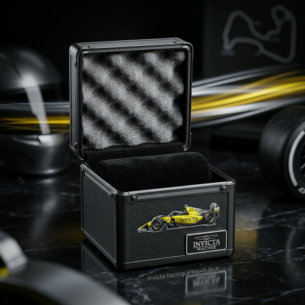 Invicta Racing 1-Slot Aluminum Watch Box Black (IPM645-BLK)