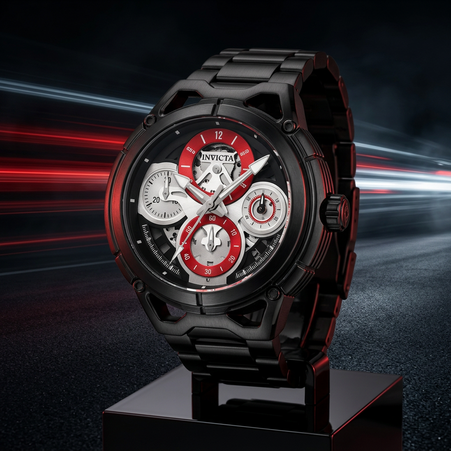Invicta S1 Rally 79007 44mm Black & Red Motorsport Dial Quartz Watch