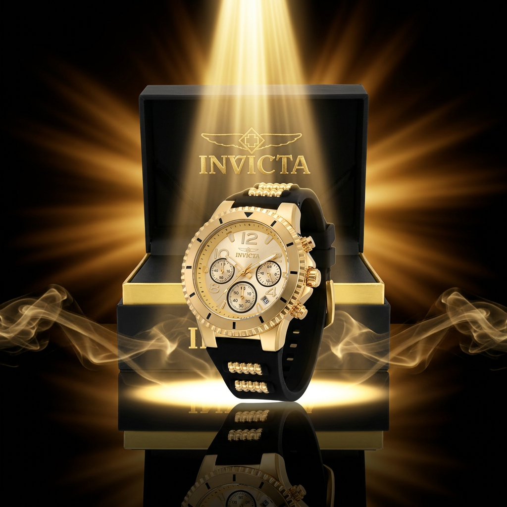 Invicta Scultura 39mm – Cinematic Gold & Black Shot