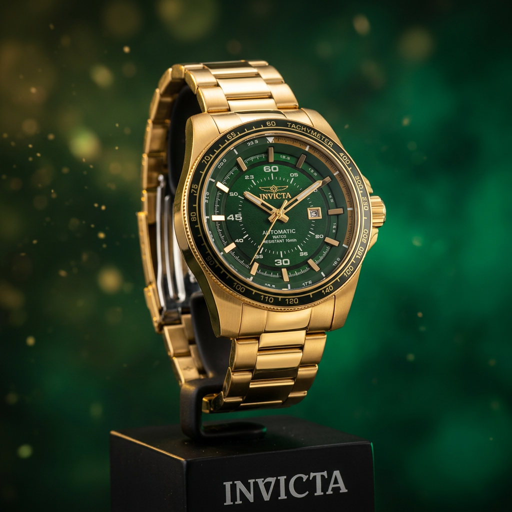 Invicta Speedway Men's Automatic Watch #48079 – 50mm Gold-Tone Green Dial