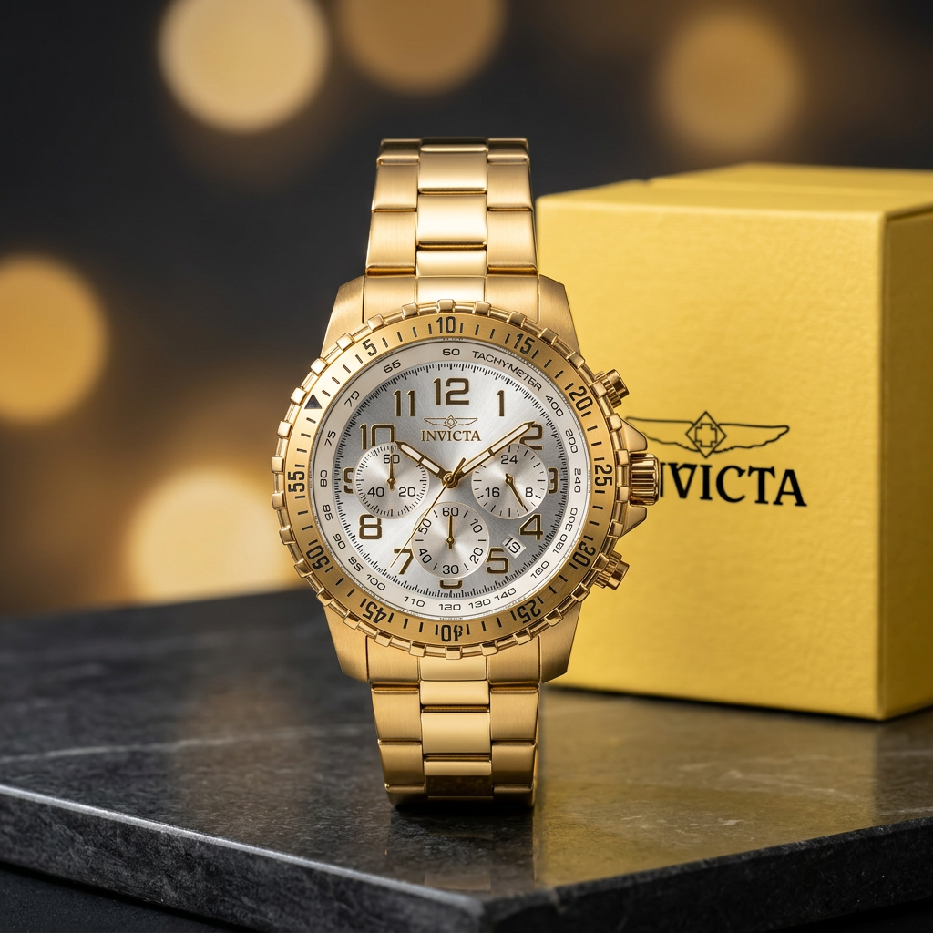 Invicta Men's 45mm Gold-Tone Stainless Steel Quartz Watch