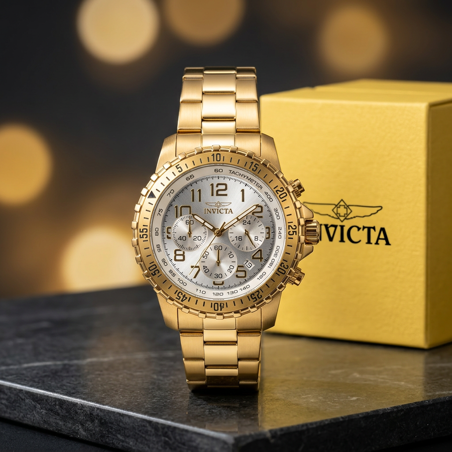 Invicta Men's 45mm Gold-Tone Stainless Steel Quartz Watch