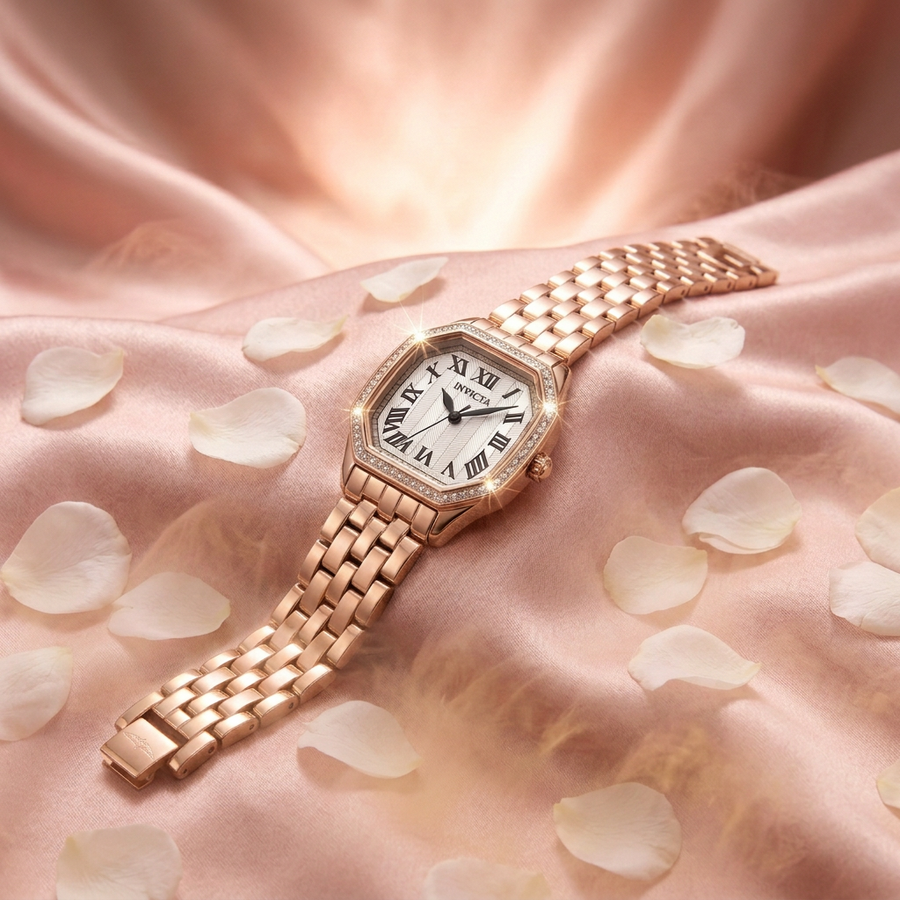 Invicta Wildflower 27mm – Rose Gold Pavé Crystal Bezel Quartz #49039