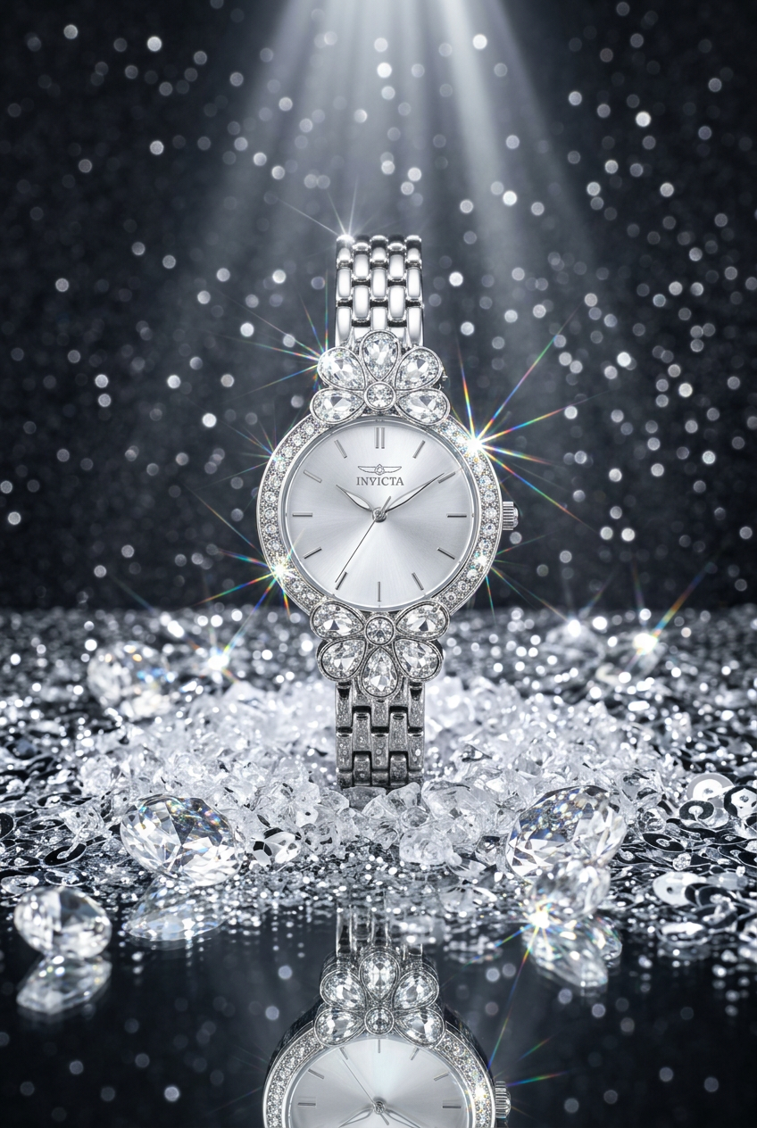 Invicta Women's Wildflower Apexia 69111 30mm Silver Crystal Flower Quartz Watch