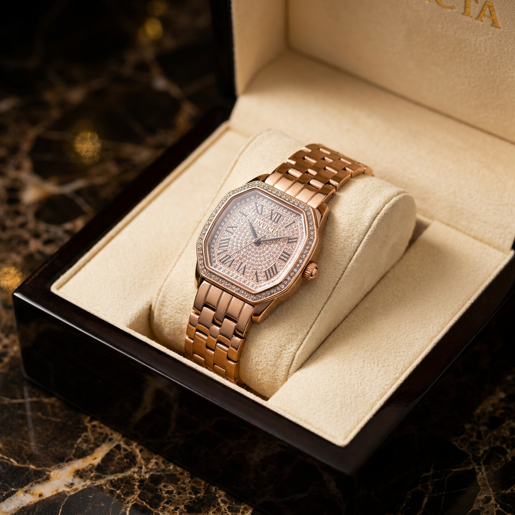 Invicta Wildflower Pavette 27mm – Rose Gold Crystal Bezel
