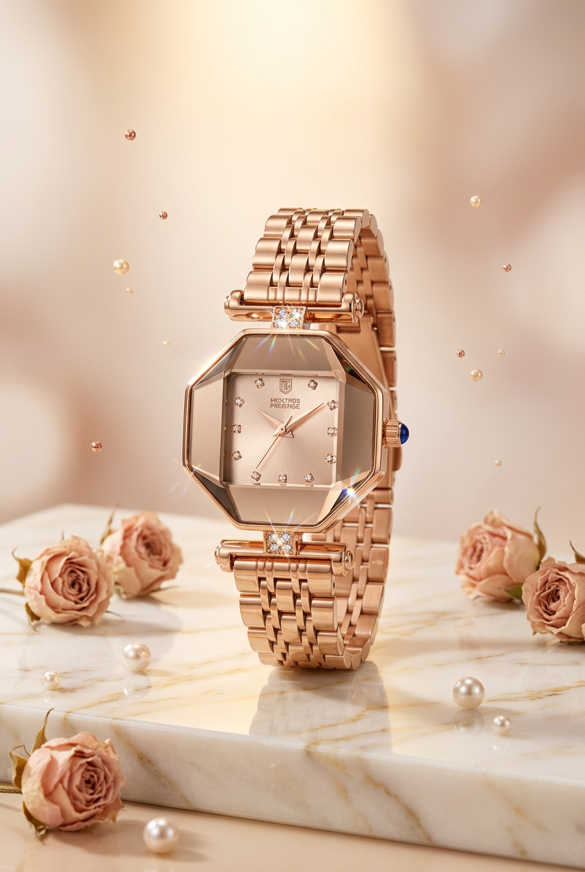 Montres Prestige Women's MPW-0027 Octagonal Two-Tone Quartz Watch